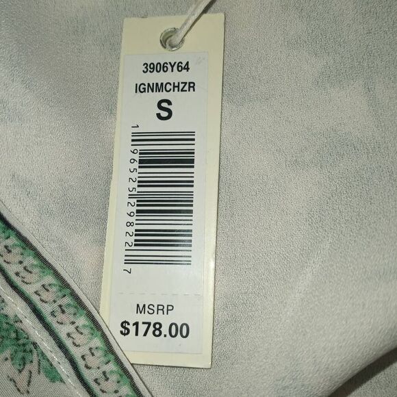 MAX STUDIO LONDON GREEN & CREAM FLORAL DRESS SZ.S NWT - Picture 7 of 9